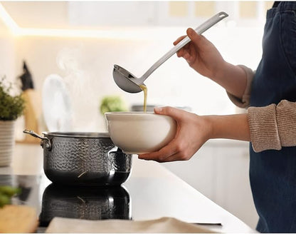 HIC Kitchen Ladle with Long Handle, 18/8 Stainless Steel, 12.5-Inches, 3-Ounce Capacity