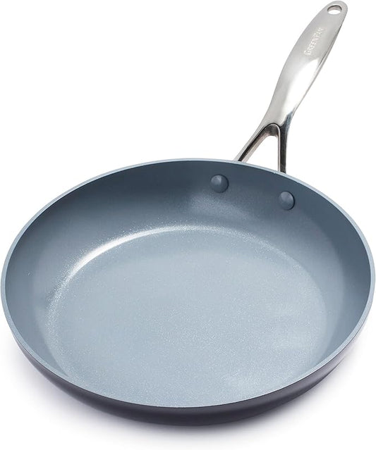 GreenPan Valencia Pro Hard Anodized Healthy Ceramic Nonstick 10" Frying Pan Skillet, PFAS-Free, Induction, Dishwasher Safe, Oven Safe, Gray
