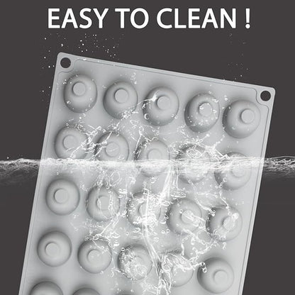 Silicone Cherry Molds, 35-Cavity 3D Cherry Chocolate Baking Tray for Mousse Cake Candy Pastry Jelly Ice Cube Truffle Cookie, Grey, 11.8 x 6.8 x 0.7 inches