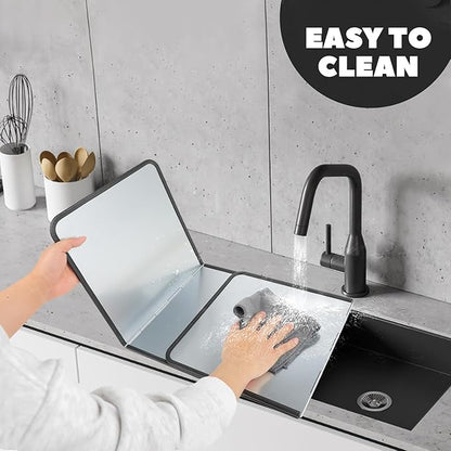 3 Sided Foldable Splatter Guard, Stainless Steel Grease Splatter Screen, Non-Stick Oil Splash Guard, Anti-Grease Cooking Shield, Heat-Resistant Stove Protector with Safe Edge, Easy to Clean (Medium) - Image 8