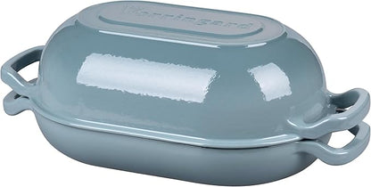 VORRINGARD Enameled Cast Iron Sourdough Bread Oven, Dutch Oven, Loaf Cast Iron Bread Pan for Homemade Bread Baking, Meatloaf Pan with Lid, 5QT, Sea Salt - Image 7