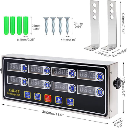 Commercial Kitchen Timers for Cooking Manual Big Large Timer Digital Timer 8-Channel Digital Commercial Fryer Reminder with Loud Alarm for Boiling Eggs - Image 4