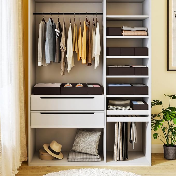 DIMJ Drawer Organizer Clothes, 12 Pack Underwear Organizer, Foldable Closet Organizers, Sock Organizer Bra Organizer, Fabric Dresser Organizer for Clothes, Bra, Socks, Tie (Brown) - Image 6