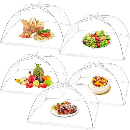 5 Pack Food Cover Tents, Food Covers for Outdoors, Mesh Cover, Reusable and Collapsible Outdoor Picnic Net for Parties Picnics, BBQs, Fruit Covers by ZAUGONTW