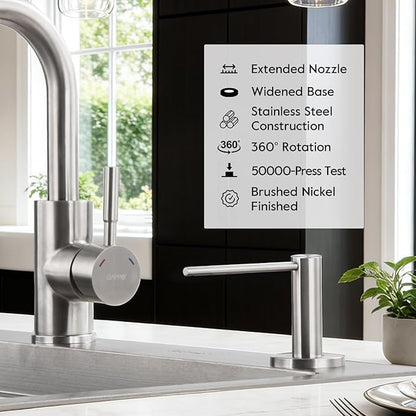 Soap Dispenser for Kitchen Sink Brushed Nickel GAPPO Stainless Steel Countertop Pump Hand Lotion Built in Bottlend Lotion Built in Bottle - Image 3