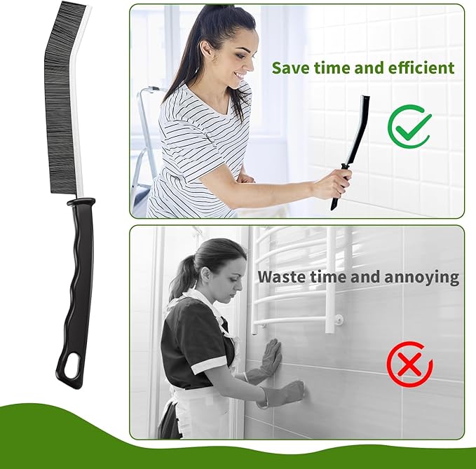 Crevice Cleaning Brush,Multifunctional Cleaning Brush Tool,Bathroom Gap Brush,Grout Brush,Hard Bristle Cleaning Brushes for Household Use Tiles Kitchen Sink Cleaning Supplies with Extra Gift Hooks - Image 7