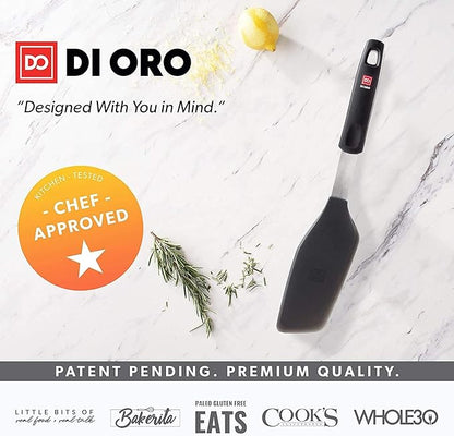 DI ORO Omelette Spatula - Silicone Egg Spatula Turner for Nonstick Cookware - Thin & Flexible BPA Free 600°F Heat-Resistant for Cooking & Baking - Omelet Flipper Dishwasher Safe
