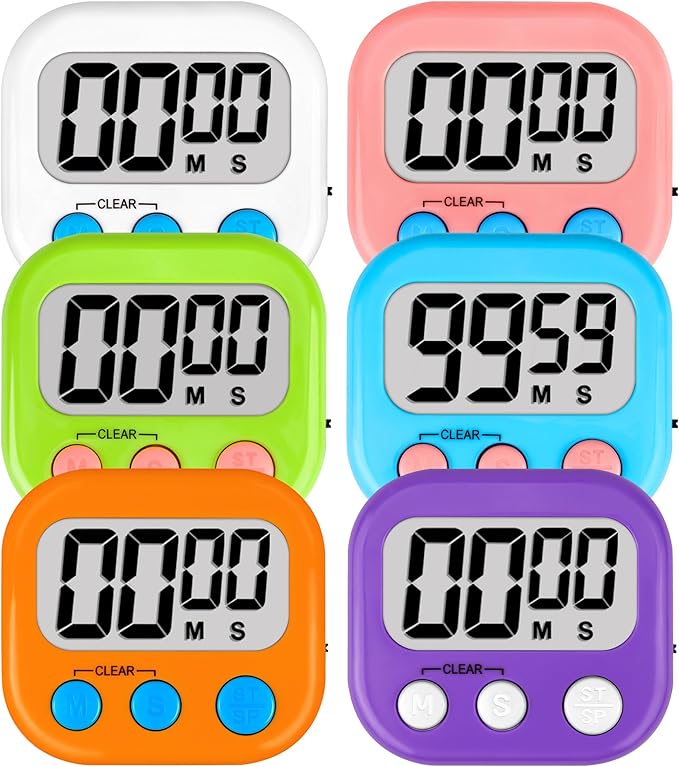 ZILLEEN Classroom Timers for Kids Classroom Magnetic Digital Kitchen Timers for Cooking Teachers Gym Game 6 Pcs by ZILLEEN