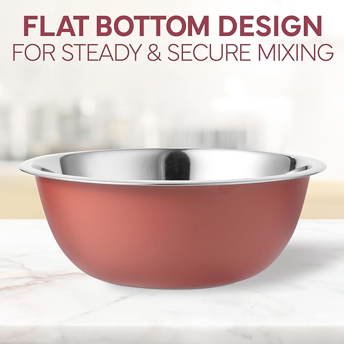 COOK WITH COLOR Stainless Steel Mixing Bowls Set - Nesting Bowls, 6 Pieces, Rose - Image 7