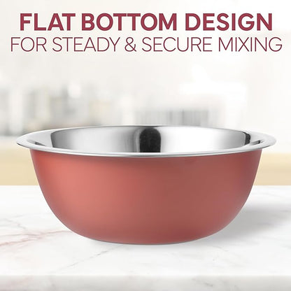 COOK WITH COLOR Stainless Steel Mixing Bowls Set - Nesting Bowls, 6 Pieces, Rose - Image 7