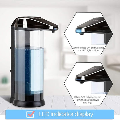 Secura 17oz Automatic Liquid Soap Dispenser, Touchless Battery Operated Hand Soap Dispenser with Adjustable Soap Dispensing Volume Control Dial, Personal Care Dispenser (Dark Gunmetal) - Image 6