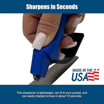 ACCUSHARP Knife Sharpener, Portable and Easy to Use, Hones and Sharpens Cleavers, Kitchen, and Serrated Knives, Sharpens Double Beveled Edge Knives - Image 6