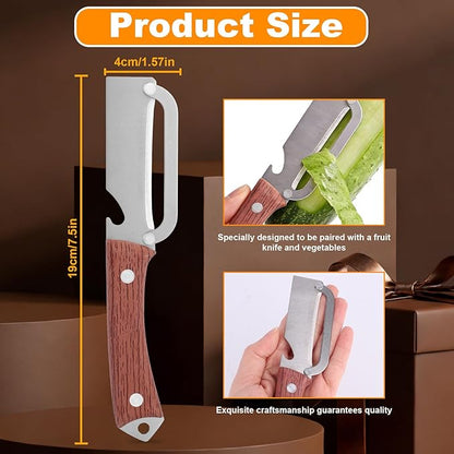 1pcs Multi-Functional Vegetable Peeler with Ergonomic Handle, Stainless Steel Thick & Thin Skin Fruit Peeler with Bottle Opener, Not for Left-Handed Users, Practical Kitchen Tool for Apple Potato - Image 2
