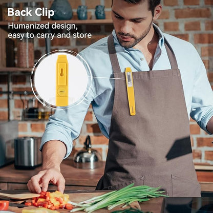 Akozon Digital Food Thermometer Automatic Calibration Pen High Accuracy Electronic Pocket Thermometer Yellow Home and Family Appliance and Decor - Image 5