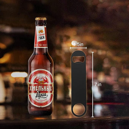 KTOJOY 4 PACK Stainless Steel Flat Bottle Opener, Beer Bottle Opener, 7inch, with Exquisite Packaging, for Kitchen, Bar or Restaurant, Black, - Image 3