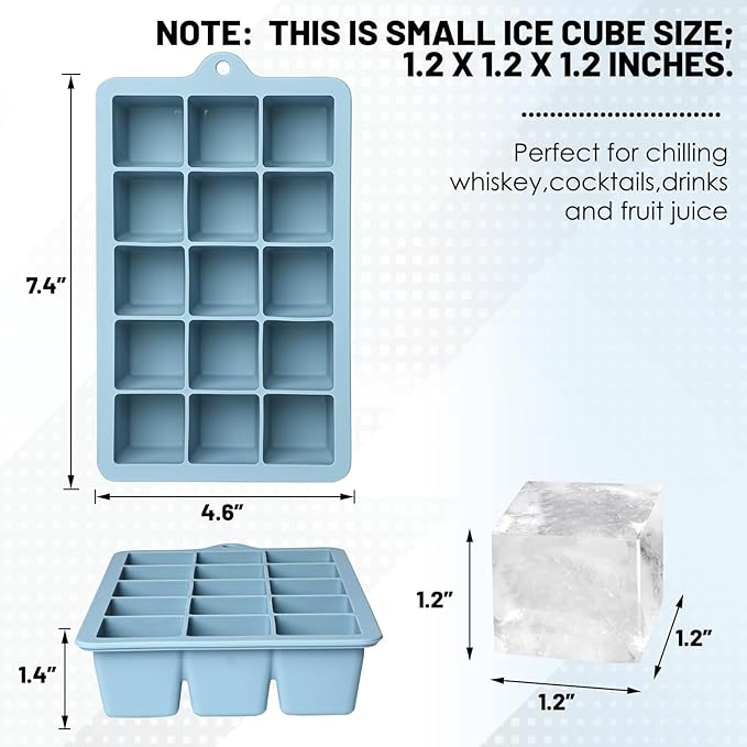 Silicone Ice Cube Trays 3Packs, Easy Release Ice Cube Molds with Lid, Freezer Stackable Ice Maker for Whiskey, Baby Food, BPA Free (Blue+Grey+Pink) - Image 2