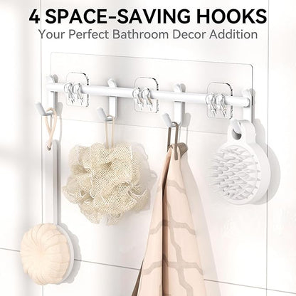 YASONIC Shower Caddy, Large Capacity Bath Organizer with Soap Holder and 12 Hooks, 6 Pack Rustproof Bathroom Shelves for Inside Shower, No Drilling&Sleek Bathroom Organizers and Storage White - Image 6