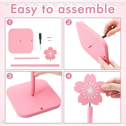 Leinuosen Pink Cherry Blossoms Paper Towel Holder Cute Bow Wooden Paper Towel Holder Pink Bathroom Countertop Accessories Kitchen Roll Stand Organizer Standing Apartment Decor Housewarming Gift