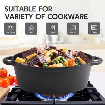 5.5 Quart Oval Cast Iron Dutch Oven Pot with Lid, Oven Safe up to 550° F & Dishwasher Safe, Sturdy Dutch Oven Cookware