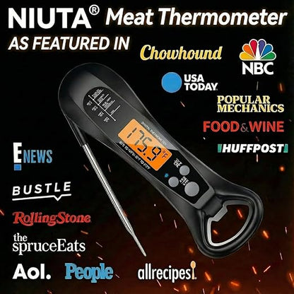 Therm Pro® Chef Meat Thermometer Digital, 1 Sec Instant Read, NIST® Certified Accurate to ±0.5℉, Ultra Bright LED Screen, 100% Waterproof, Auto-Rotate, for BBQ, Turkey, Candy, Liquids Christmas Gift