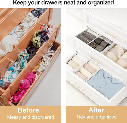 Fordonral 16 Pack Drawer Organizer Clothes, Foldable Fabric Dresser Organizer Closet Organizers and Storage Box for Underwear,Folded Clothes,Baby Clothing,Socks,Bra,Towels,Ties(White) - Image 2