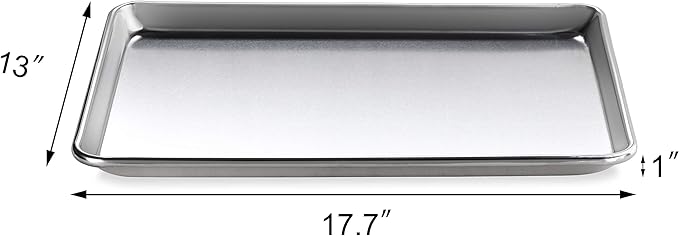 New Star Foodservice Commercial-Grade 18-Gauge Aluminum Sheet Pan/Bun Pan (13 L x18 W x1 H (Half Size) Measure Oven) - Image 3