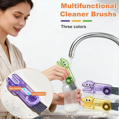 3 in 1 Cup Lid Cleaning Brush, Gap Cleaner Brushs - Home Kitchen Multifunctional Bottle Cleaning Brush Set, Portable Travel Bottle Lid Cleaner Tools