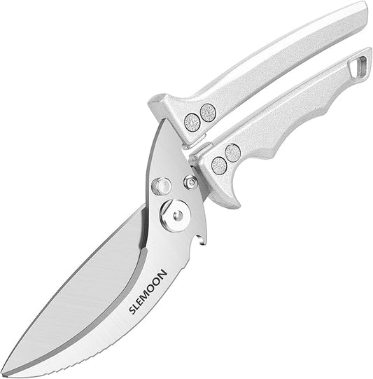 Heavy Duty Poultry Shears Meat Cutting Dishwasher Safe and Food Stainless Kitchen Shears Kitchen Scissors for Chicken Turkey Thanksgiving,Gift Box,silver