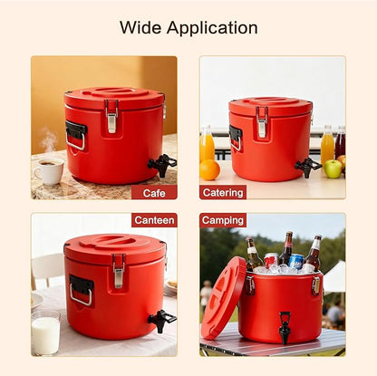 Insulated Beverage Dispenser,20L/5 Gallon Thermal Hot & Cold Drink Dispenser with 304 Stainless Steel Interior & Spout,Portable for Hot Tea Coffee Water Restaurant Drink Shop