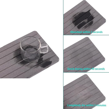 NiuYichee 2 PCS Water Absorbent diatomite Coasters, 8.3" x 4" Water Absorbing Stone Tray for Sink, Stone Drying mat for Kitchen Counter, Stone soap Tray Used for Hand Soaps & toiletries & Plants - Image 5