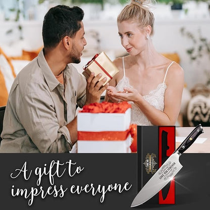 Funistree Gifts for Him Her Men Women Husband, Anniversary Birthday Gifts ideas for Him Her, 8 inch Professional German 1.4116 Chef Knife, Kitchen Knife Gift Set