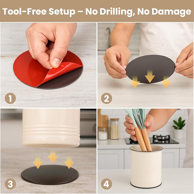 Magnetic RV Utensil Holder - Space-Saving Camper Accessories for RV Kitchen Organization - Strong Magnet Base for Secure Storage, No-Drill Utensil Organizer for Camping & Travel Trailers - 2 Pack
