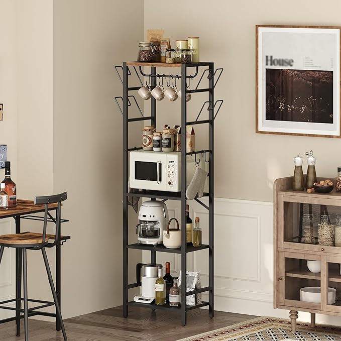 MAHANCRIS 4-Tier Pot Rack, Pots and Pans Organizer for Kitchen, Lid Organizer Rack with U-Shaped Lid Holders, Kitchen Storage Shelf for Standing Cookware, Rustic Brown and Black POHR3001 - Image 3
