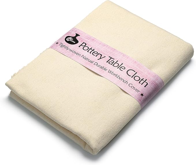 Pottery Tools and Supplies Pottery Tablecloth–Heavy Duty Linen Cotton Blend, 62x39 Inches, High Absorbency Textured Surface for Pottery Making, Oil Painting, Various Handmade Crafts