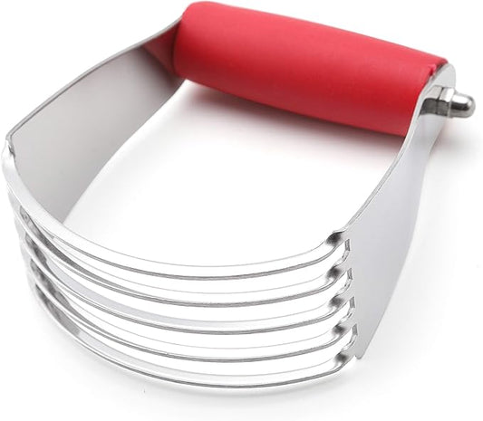 Spring Chef Dough Blender, Top Professional Pastry Cutter, Heavy Duty Baking Tool with Stainless Steel Blades, Medium Size, Red by SpringChef
