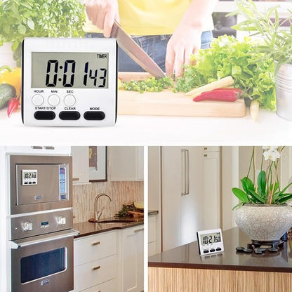 Xuhal 15 Pack 24 Hours Kitchen Timer with Alarm Magnetic Digital Clock Loud Alarm, Big Screen and Strong Magnet Manual Switching Count up or Down and Memory Function for Baking Sports Office Study