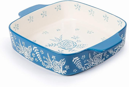 Wisenvoy Baking Dish Ceramic Brownie Pan 9x9 Baking Pan Casserole Dish Lasagna Pan Square Rose Bakeware Sets by wisenvoy