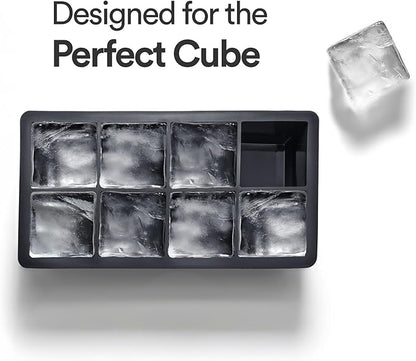 Ice Cube Molds – Large Silicone Ice & Sphere Mold Combo with Built-In Easy-Fill Funnel 2-Inch Round & Square Whiskey Ice Molds for Cocktails & Bourbon