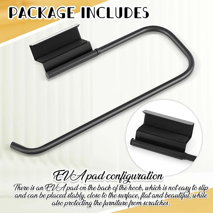 Yaocom 12.4 Inches Cabinet Door Paper Towel Holder Camper Under Sink No Drilling Paper Towel Storage and Dispenser for RV Kitchen Bathroom Laundry Room, Stainless Steel(Black,1 Pcs)