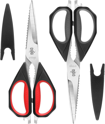 LIVINGO Kitchen Scissors, 2 Pack 9.25" Utility All Purpose Poultry Shears Heavy Duty Dishwasher Safe, Come Apart Sharp Stainless Steel Cooking Food Scissors for Cutting Meat, Chicken, Vegetable, Fish by LIVINGO