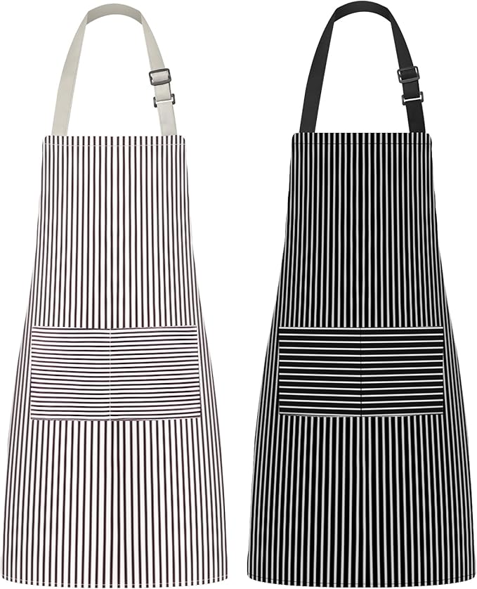 Syntus Apron for Men Women, Adjustable Cooking Kitchen Chef Aprons with 2 Pockets, Cotton/Polycotton/Polyester by Syntus