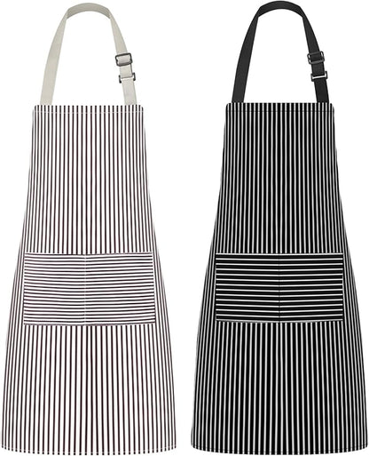 Syntus Apron for Men Women, Adjustable Cooking Kitchen Chef Aprons with 2 Pockets, Cotton/Polycotton/Polyester by Syntus