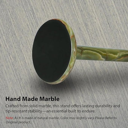 Handmade Green Onyx Paper Towel Holder – Unique Natural Stone Stand for Kitchen or Bathroom – Translucent Green Marble with Ivory Veining – Luxury Housewarming Gift