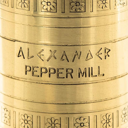 Alexander Home Original Greek Pepper Mill, 9-Inch Brass – European Manual Pepper Grinder Refillable