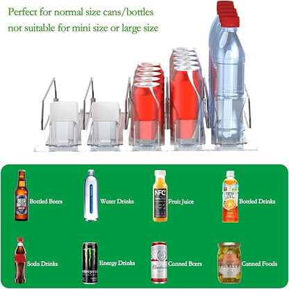 Drink Organizer for Fridge-White Automatic Pusher Glide,12oz 16oz 20oz-Soda Dispenser for Fridge-Holds up to 30 Cans - Image 5