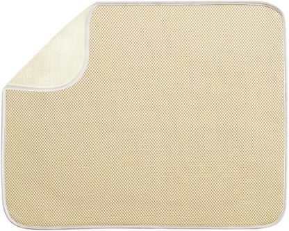 InterDesign iDry Large Kitchen Countertop Absorbent Dish Drying Mat, Wheat/Ivory