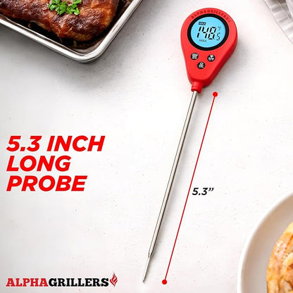 Alpha Grillers Instant Read Meat Thermometer, Digital Food Thermometer for Cooking, Bread Thermometer for Sourdough Baking, Fast Probe Kitchen Thermometer - Image 6