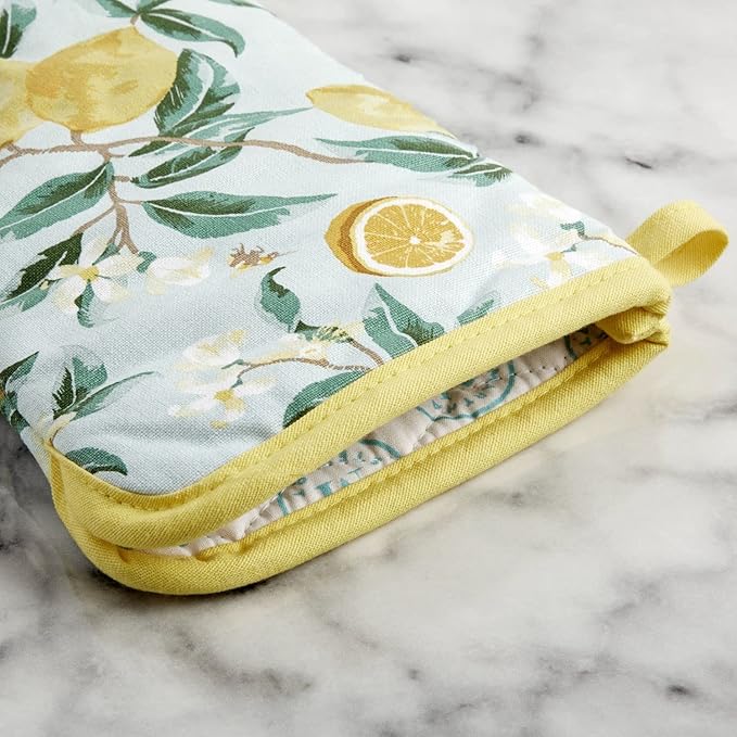 Martha Stewart Lemon Whimsy Oven Mitt 2-Pack Set, Yellow, 7"x13" - Image 3