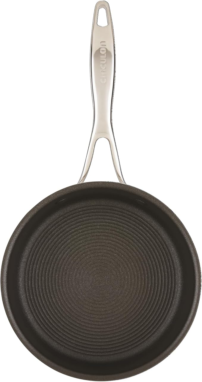 Circulon C1 Series Clad Stainless Steel with ScratchDefense Technology Cookware Nonstick Induction Saucepan with Lid, Metal Utensil Safe, 3 Quart - Polished Stainless Steel