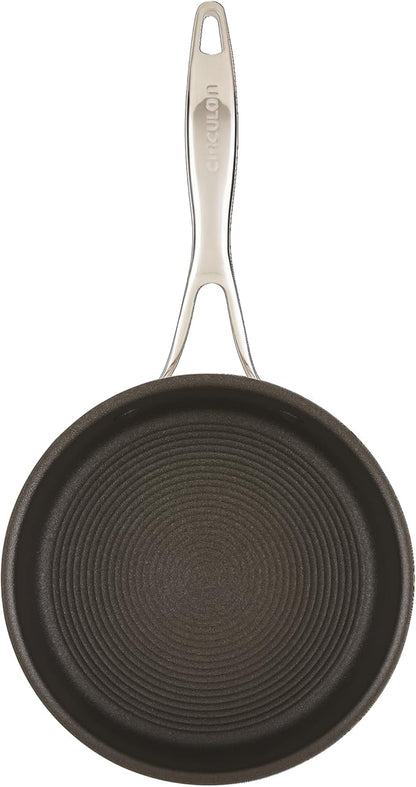 Circulon C1 Series Clad Stainless Steel with ScratchDefense Technology Cookware Nonstick Induction Saucepan with Lid, Metal Utensil Safe, 3 Quart - Polished Stainless Steel